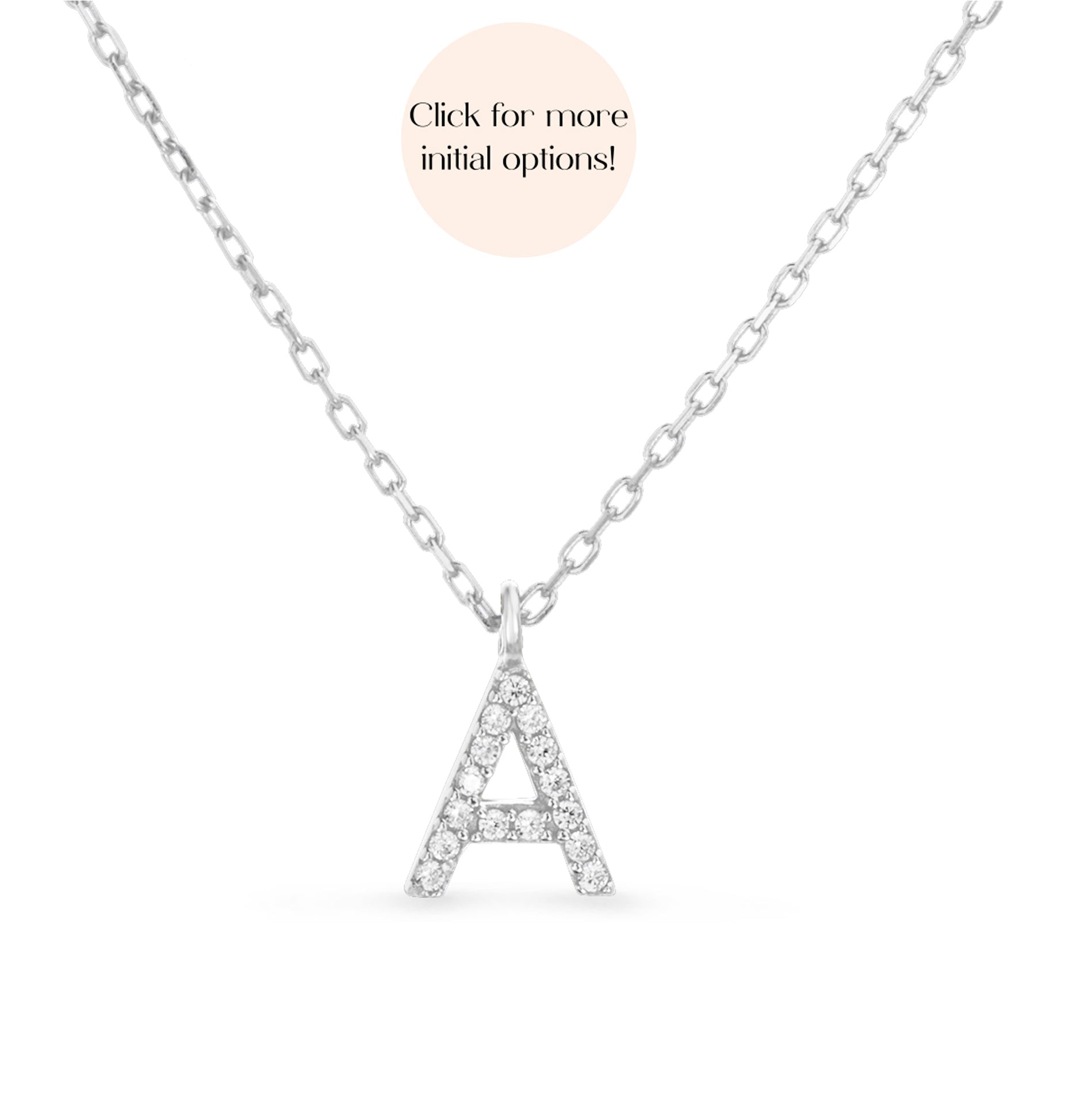 Silver Sparkle Initial Necklace